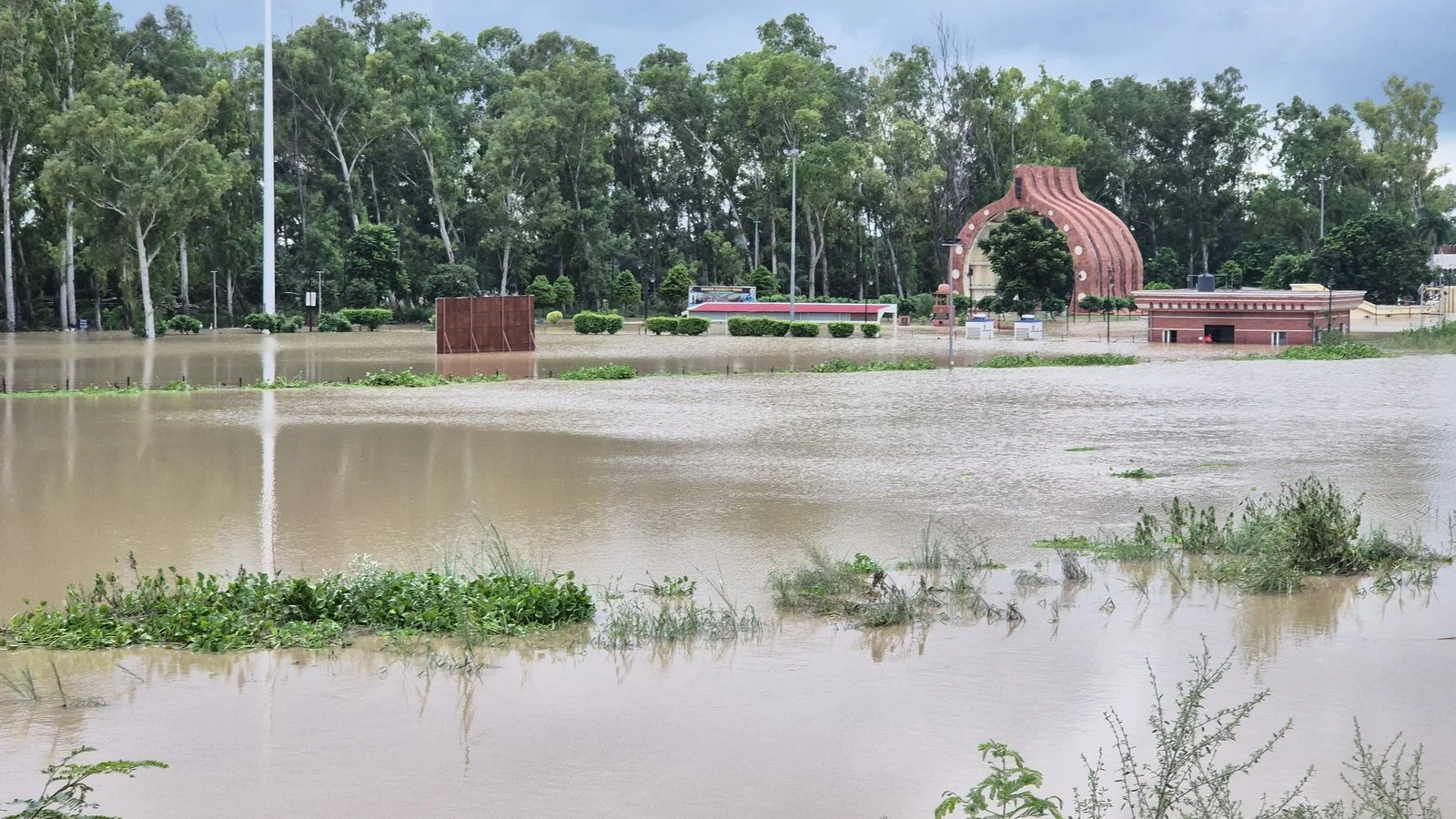 Flooded area at Indo-Pak border during Punjab floods