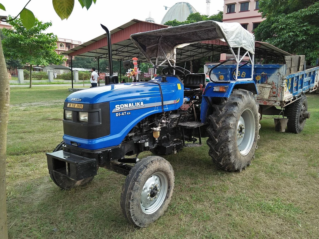 Tractor in field