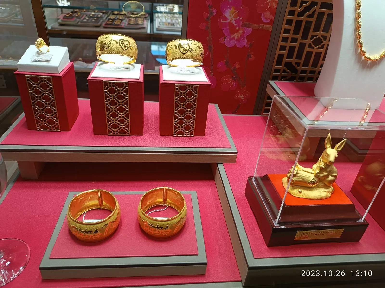 Gold jewellery displayed in a shop window (representative image)
