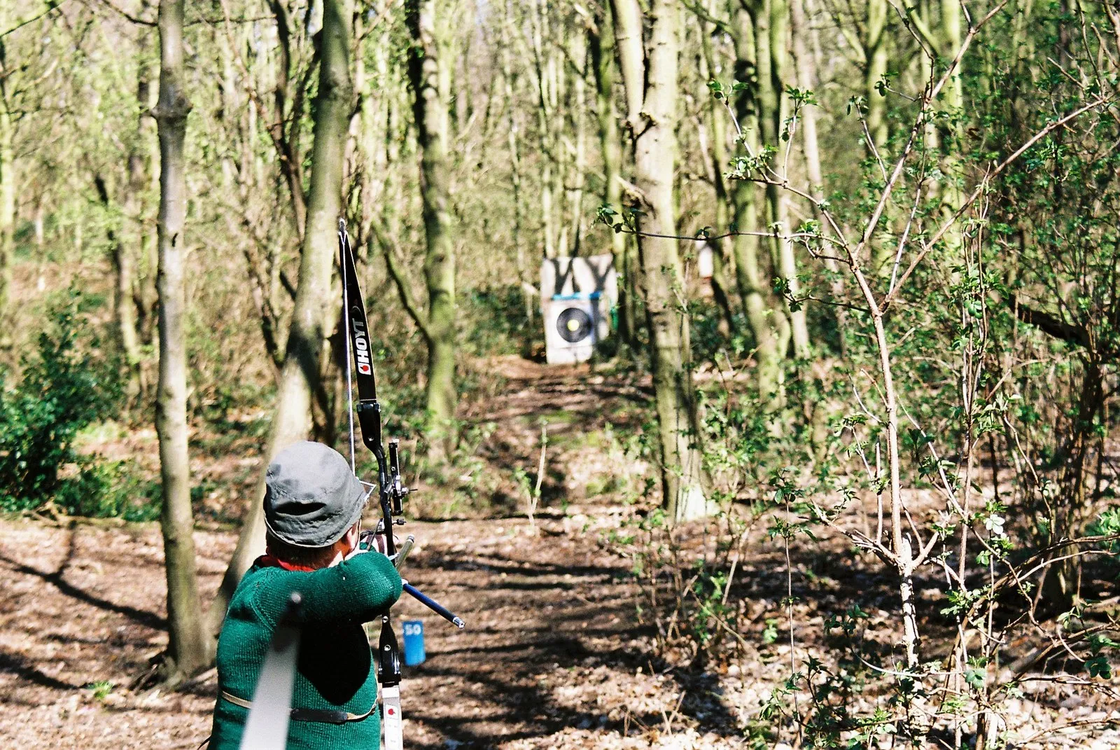 A recurve archer at full draw during competition