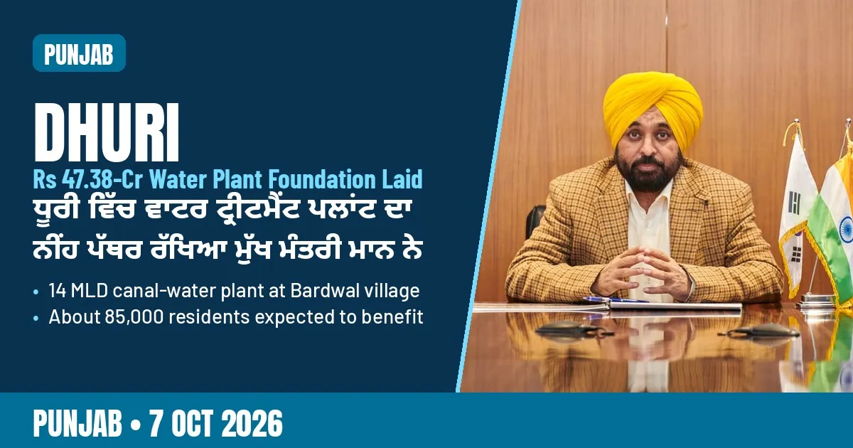 Breaking-news poster: Mann lays foundation of Rs 47.38-crore Dhuri water treatment plant