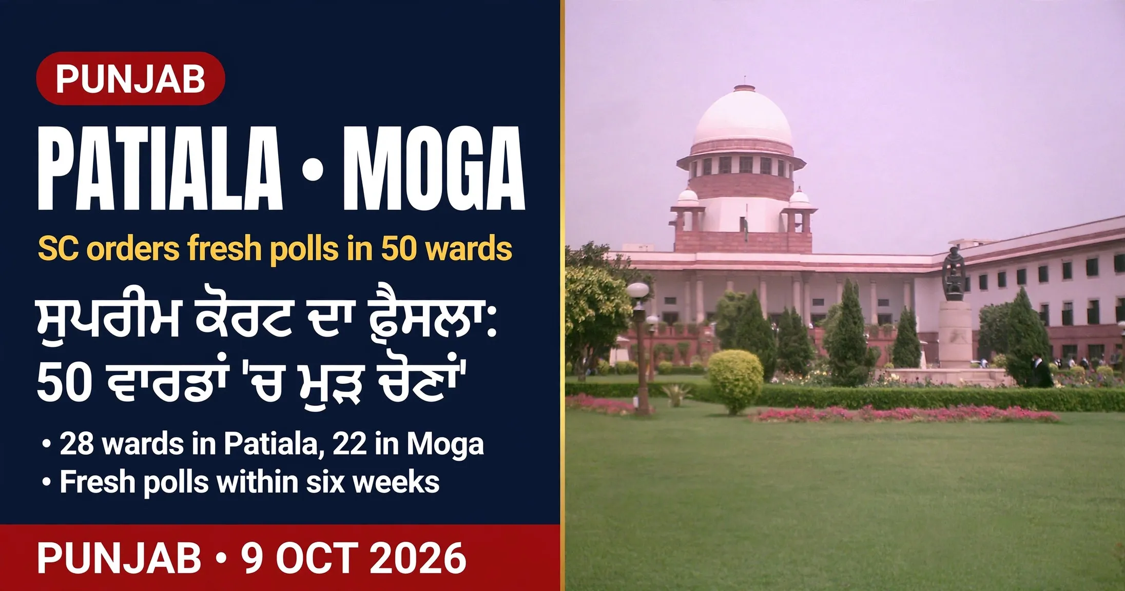 AI-generated editorial design for Jugti, incorporating original photograph of the Supreme Court of India by Legaleagle86 (CC BY-SA 3.0)