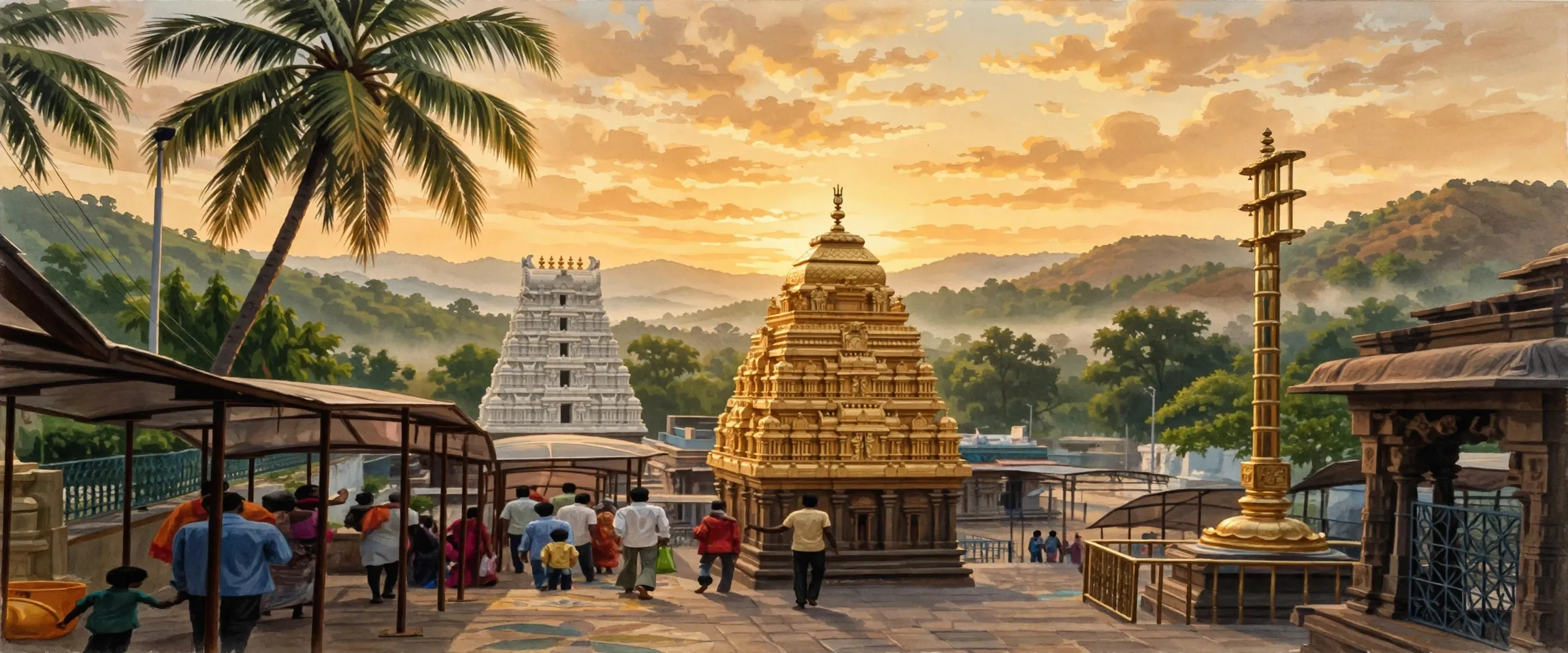 AI-generated editorial design for Jugti, incorporating original photograph of Mallikarjuna Temple, Srisailam by Chavakiran (CC BY 2.5)