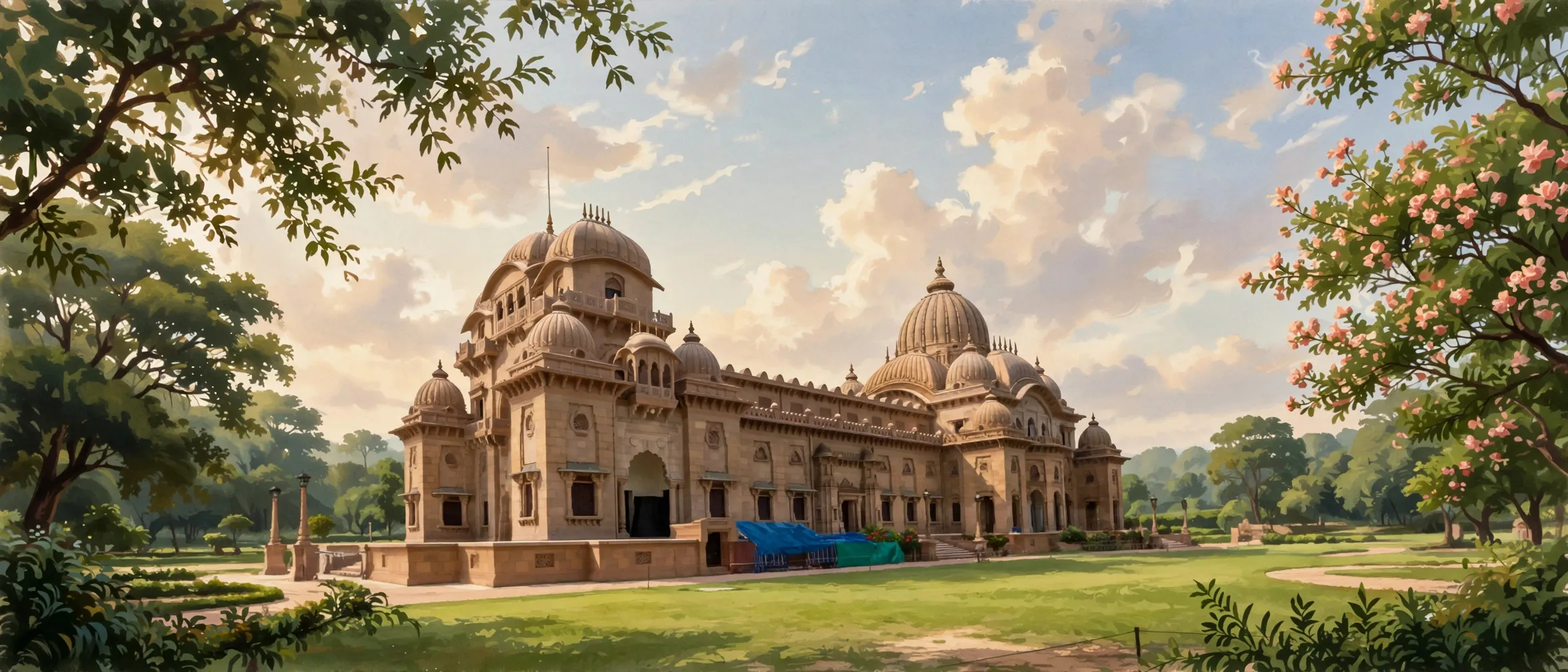 AI-generated editorial design for Jugti, incorporating original photograph of the Sri Ramakrishna Temple at Belur Math by Prasenjit Basu (CC BY-SA 4.0)