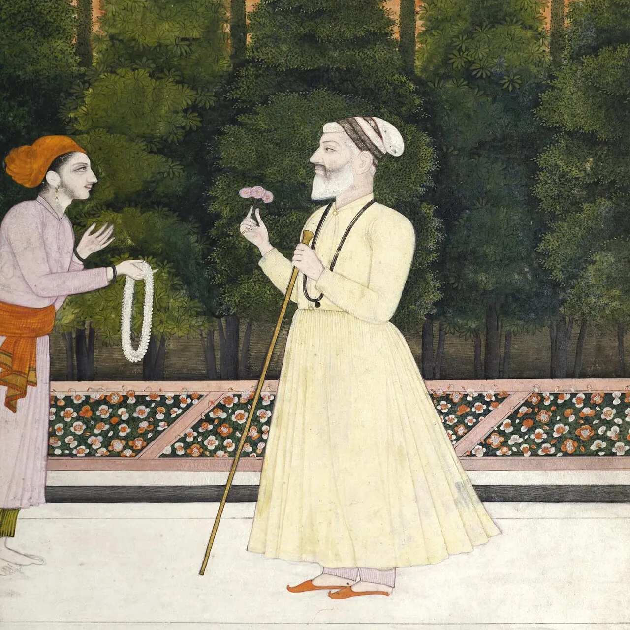 Painting of Guru Har Rai Ji receiving a devotee, ca. 1790
