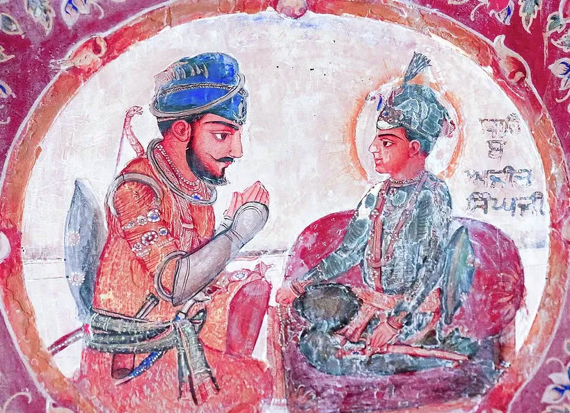 Fresco of Sahibzada Ajit Singh Ji from Gurdwara Baba Atal Rai