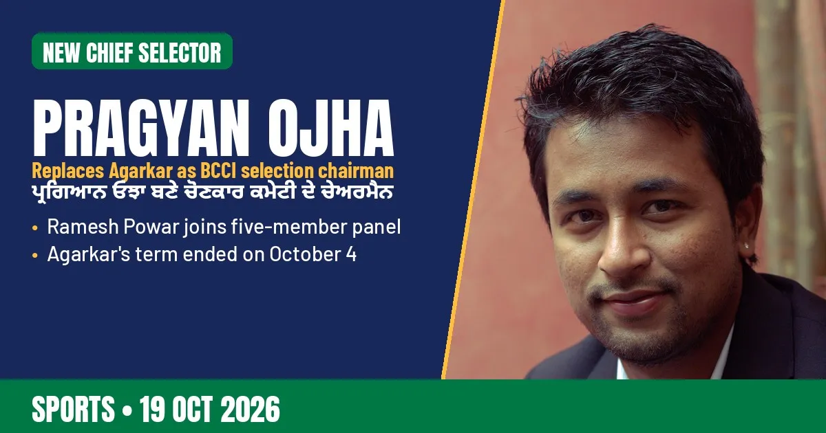 Breaking-news poster: Pragyan Ojha named BCCI chief selector