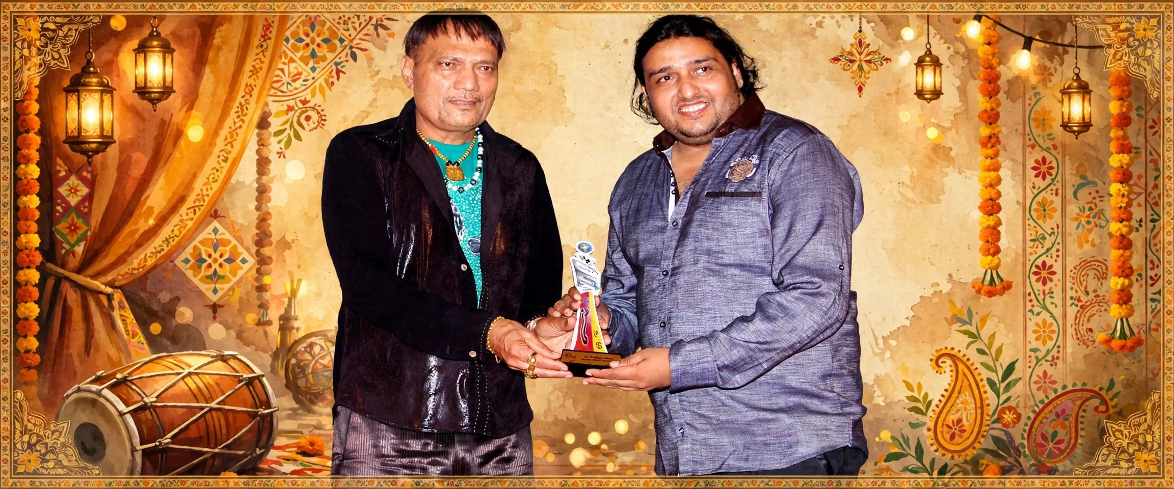 AI-generated editorial design for Jugti, incorporating original photograph of Labh Janjua by Bollywood Hungama (CC BY 3.0)