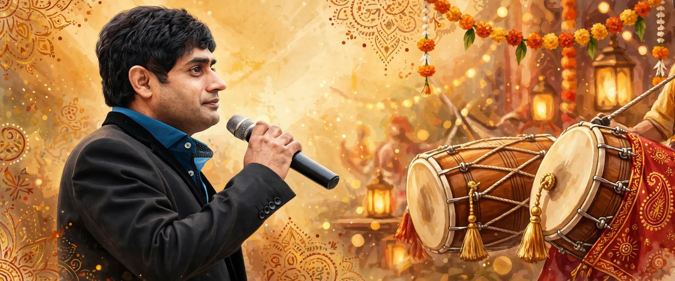 AI-generated editorial design for Jugti, incorporating original photograph of Abrar-ul-Haq by Robert Thivierge (CC BY-SA 3.0)