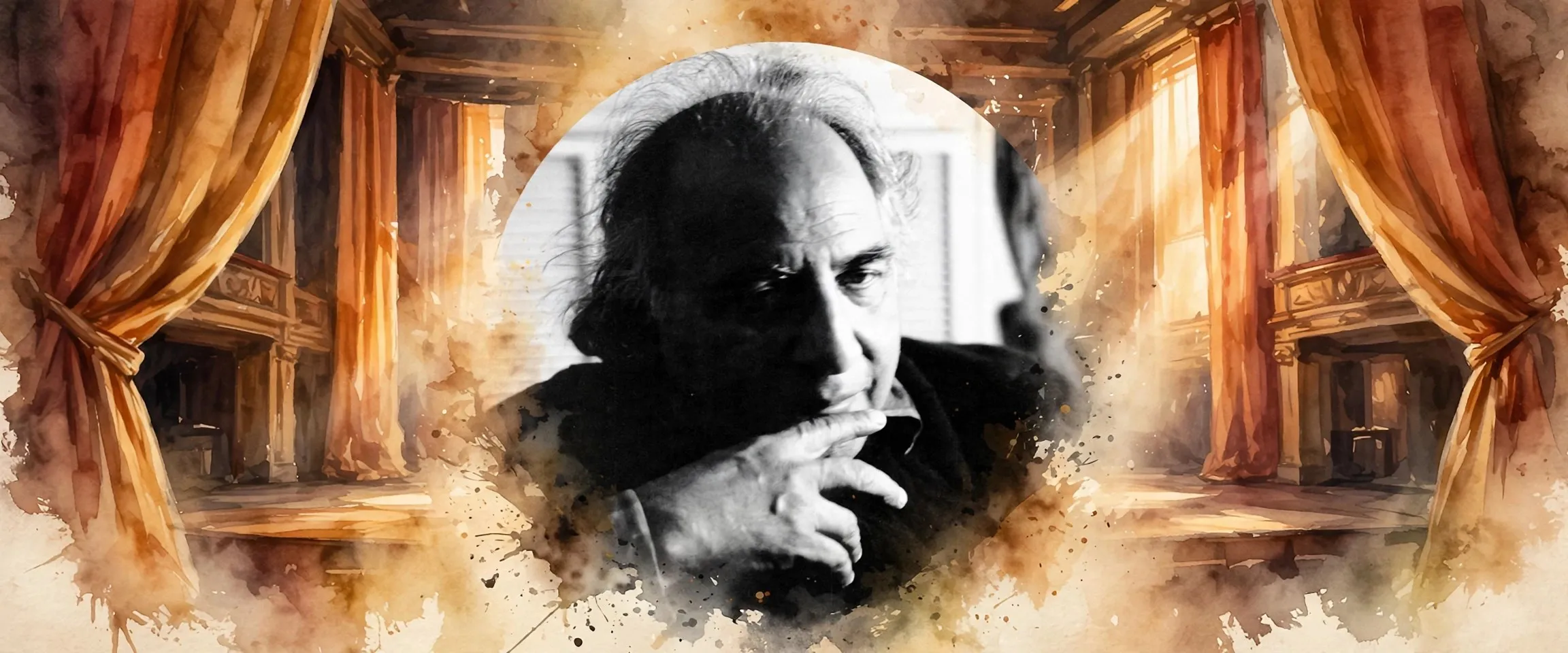 AI-generated editorial design for Jugti, incorporating original photograph of Balwant Gargi by Amarjit Chandan (CC BY 4.0)