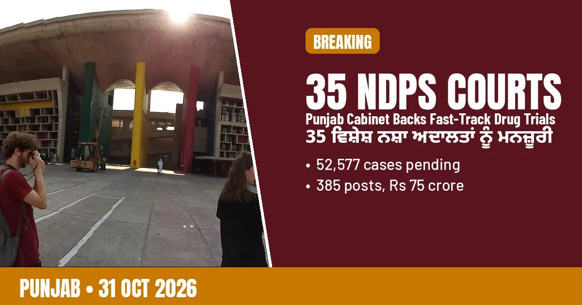 Breaking-news poster: Punjab Cabinet approves 35 special NDPS courts